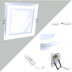 LED Glas Einbaustrahler Diamant quadratisch 15W 4200K neutralweiss