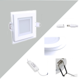 LED Glas Einbaustrahler Diamant quadratisch 6W 6400K kaltweiss