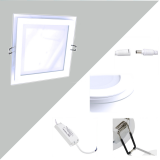 LED Glas Einbaustrahler Diamant quadratisch 12W 6400K kaltweiss