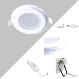 LED Glas Einbaustrahler Diamant rund 6W 6400K kaltweiss